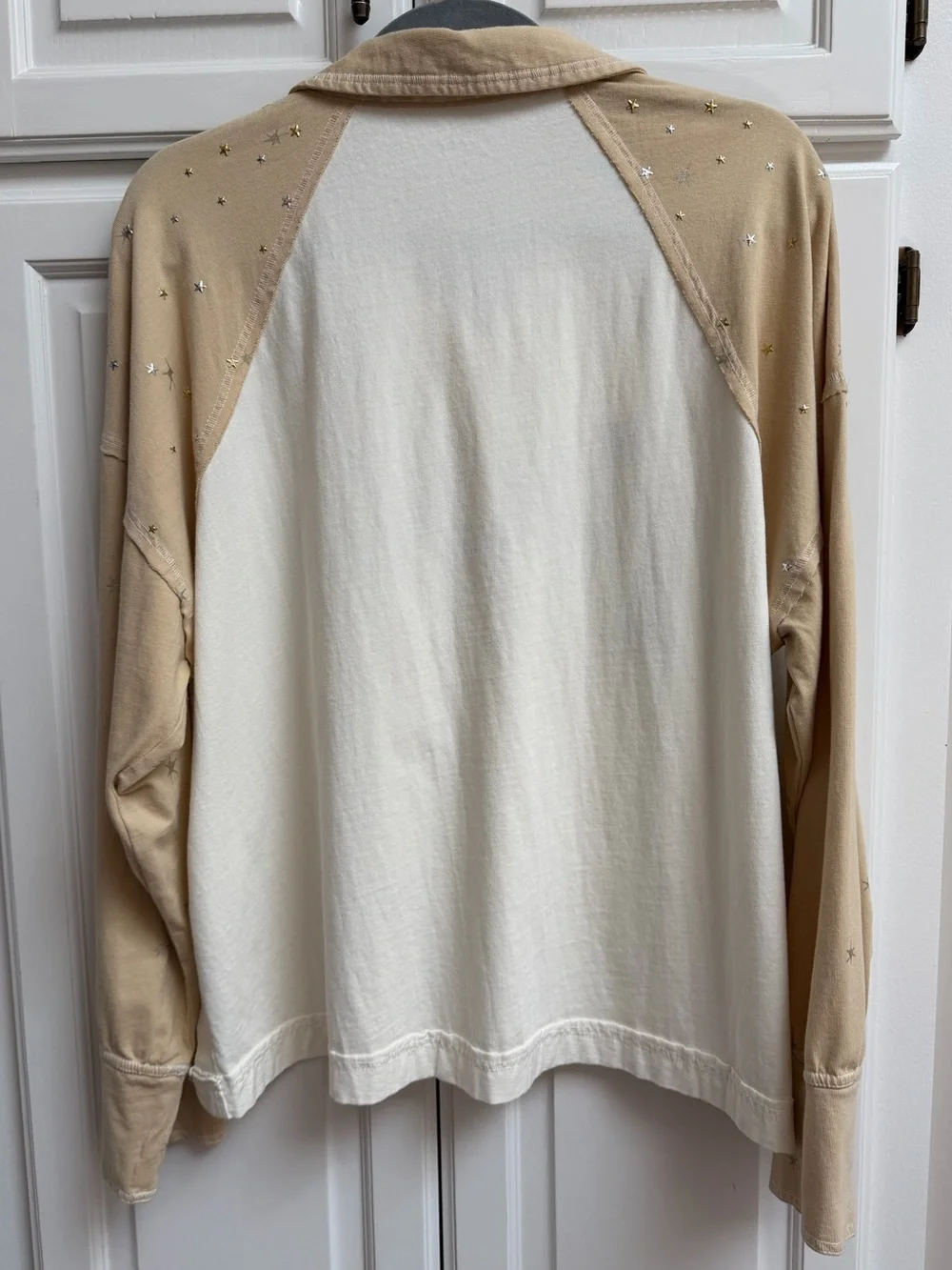 Anthropologie Pilcro Long Sleeve Stardust Graphic Henley Top Size Medium - Picture 4 of 16